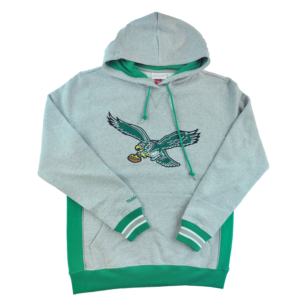 Men's Mitchell & Ness Black Philadelphia Eagles Throwback Big Face Pullover  Hoodie